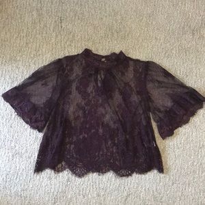 Lace short sleeved blouse